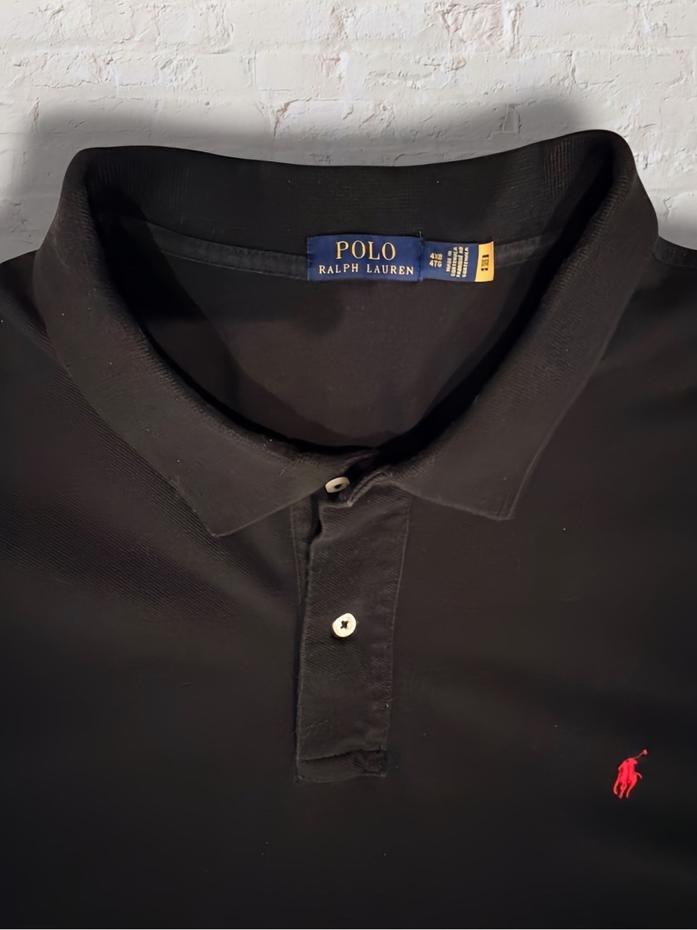 Polo Ralph Lauren Men’s 4XB Big & Tall Black Mesh Polo Shirt Red Pony